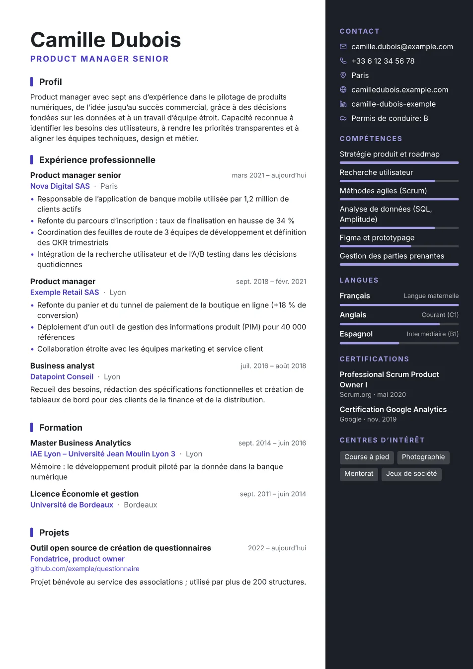 Modèle Contraste