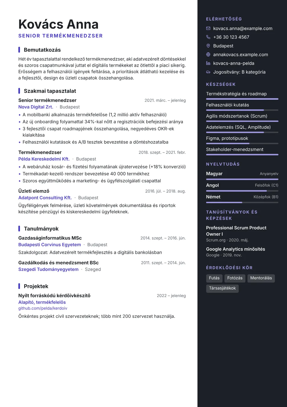 Kontraszt sablon